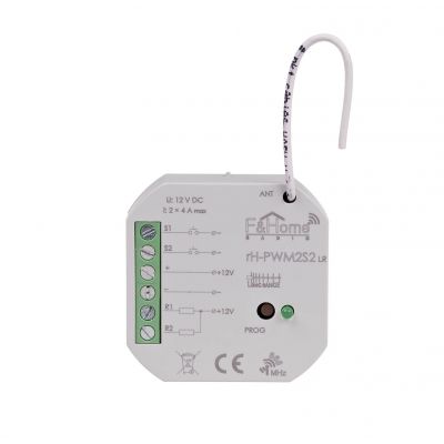 Sterownik PWM dwukanałowy niskiego napięcia z dwukanałowym nadajnikiem - Long Range rH-PWM2S2-LR F&F (rH-PWM2S2-LR)