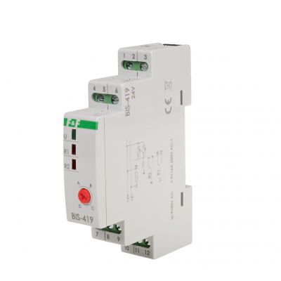 Przekaźnik bistabilny 9-30 V AC/DC 4 funkcyjny DIN dwa obwody sterowania BIS-419-24V F&F (BIS-419-24V)