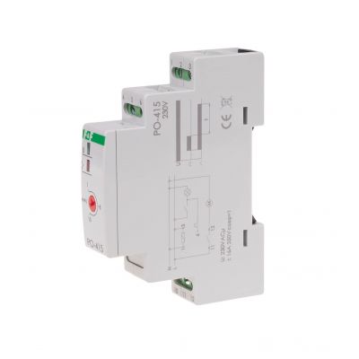 Przekaźnik czasowy z opóźnionym odpadaniem montaż na szynie DIN 230V PO-415 F&F (PO-415)