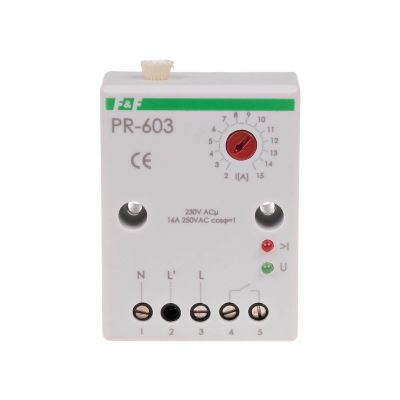 Przekaźnik priorytetowy zakres regulacji 2-15A montaz na szynie DIN PR-603 F&F (PR-603)