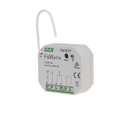 Radiowy pojedyńczy przekaźnik bistabilny - montaż PDT 85-265V AC/DC FW-R1P F&F (FW-R1P)