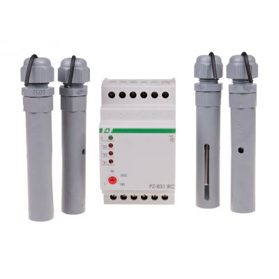 Przekaźnik kontroli poziomu cieczy PZ-831 RC montaz na szynie DIN,styk: 3x1Z 230V PZ-831RC F&F (PZ-831RC)