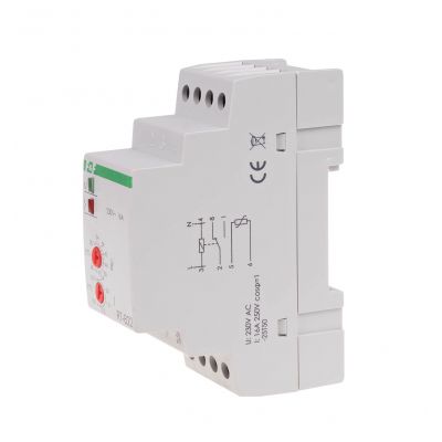Regulator temperatury - zakres temperatur 30-60stC montaz na szynie DIN styk: 1Z/R 230V AC RT-822 F&F (RT-822)