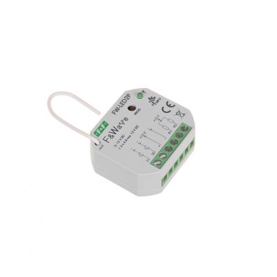 Radiowy dwukanałowy sterownik LED 12V - montaż PDT 10-16V DC FW-LED2P F&F (FW-LED2P)