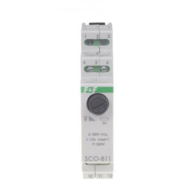 Ściemniacz oświetlenia montaż na szynie DIN zasilanie 230V AC 350W SCO-811 F&F (SCO-811)