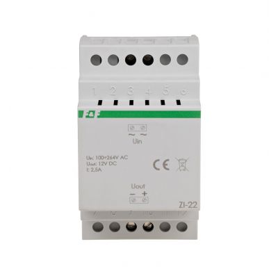 Zasilacz impulsowy 12V DC 2,5A ZI-22 F&F (ZI-22)