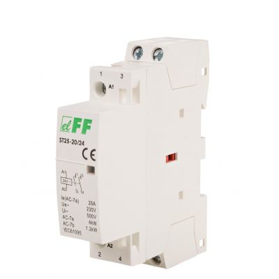 Stycznik modułowy montaż na szynie styki 2Z 25A ST25-20-24V F&F (ST25-20-24V)