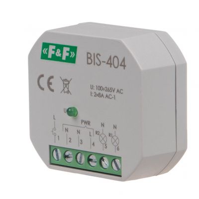 Przekaźnik bistabilny sekweRyjny do montażu podtynkowego BIS-404 F&F (BIS-404)