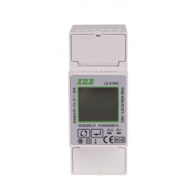 Jednofazowy licznik zużycia energii czynnej i biernej Modbus RTU 100(5)A; MID LE-01MQ F&F (LE-01MQ)
