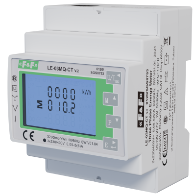 Trójfazowy dwukierunkowy licznik półpośredni Modbus RTU,100(5)A; MID LE-03MQ-CT F&F (LE-03MQ-CT)