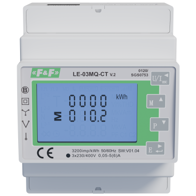 Trójfazowy dwukierunkowy licznik półpośredni Modbus RTU,100(5)A; MID LE-03MQ-CT F&F (LE-03MQ-CT)