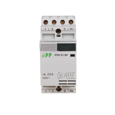 Stycznik modułowy montaż na szynie styki 3Z+1R 25A ST25-31-24V F&F (ST25-31-24V)
