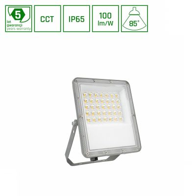 NOCTIS MAX CCT NAŚWIETLACZ 30W CCT 230V IP65 205x151x28mm SZARY 5 LAT GWARANCJI (SLI029083CCT_PW)