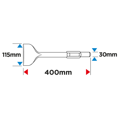 Dłuto HEX płaskie 115x400mm GRAPHITE 57H575 GTX (57H575)