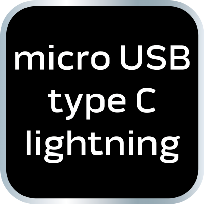 KABEL USB 3w1 USB typ C Micro USB Lightning 1,2m czarny nylon GD038 NEO GTX (GD038)