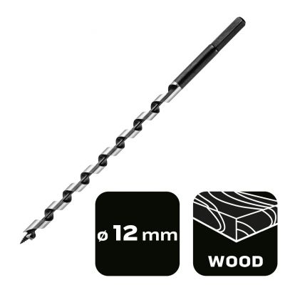 Wiertło do drewna spiralne 12x250mm GRAPHITE 57H358 GTX (57-358)