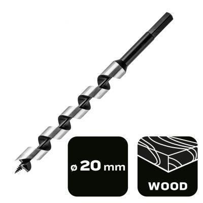 Wiertło do drewna spiralne 20x250mm GRAPHITE 57H366 GTX (57-366)