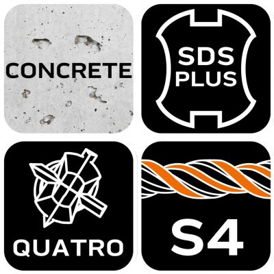 Wiertło do betonu SDS Plus 8x160mm S4 quatro GRAPHITE 57H416 GTX (57-416)