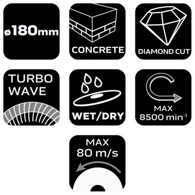 Tarcza diamentowa 180x22,2mm turbo wave GRAPHITE 57H636 GTX (57-636)