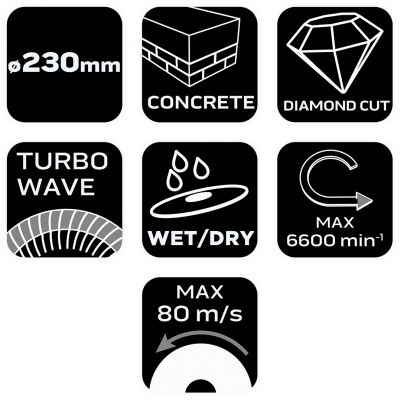 Tarcza diamentowa 230x22,2mm turbo wave GRAPHITE 57H638 GTX (57-638)