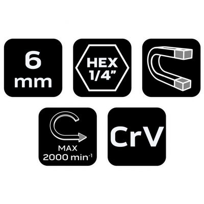 Nasadka magnetyczna 6x65mm trzpień 1/4" GRAPHITE 57H991 GTX (57-991)