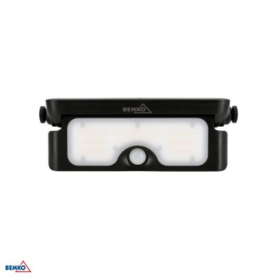 NAŚWIETLACZ LAMPA SOLARNA LED 3 barwy świecenia SOLEN 7W 900lm 3000/4000/6000K IP65 CZARNY Czujnik r (C83-SON-007BL-CCT-PIR)