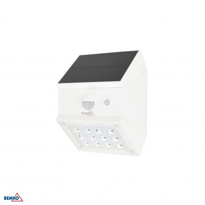 NAŚWIETLACZ LAMPA SOLARNA LED 3 barwy świecenia RUBIC 2,5W 300lm 3000/4000/6000K IP65 BIAŁA Czujnik  (C83-SOR-002WH-CCT-PIR)