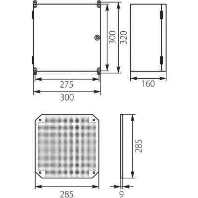 Obudowa z tworzywa 300x300x160mm z płytą montażową transparentna UNIbox Uni-0/T 43.00 OPATÓWEK (43.00)