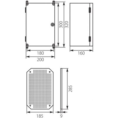 Obudowa 300x200x166mm IP65 z płytą montażową UNIbox Uni-Mini/T 43.01 OPATÓWEK (43.01)