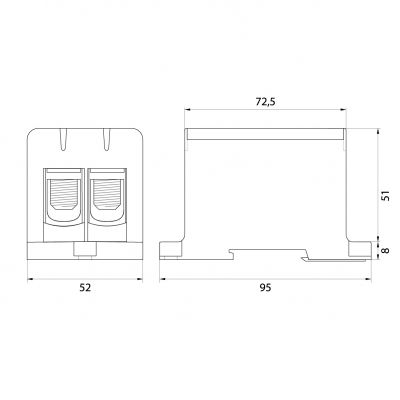 Złączka przelotowa WLZ35/2x150/n 48.215 OPATÓWEK (48.215)