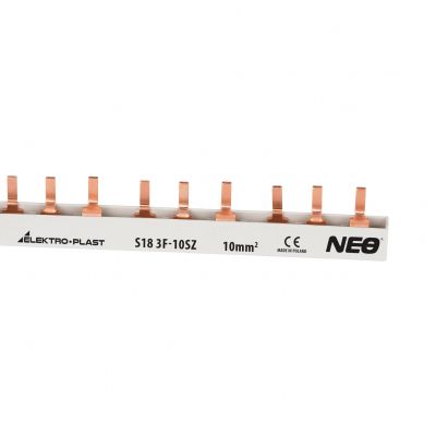 Szyna łączeniowa pinowa 3P 18M 10mm2 S18 3F-10SZ typu PIN 45.228 OPATÓWEK (45.228)