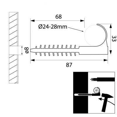Uchwyt USMH-25 (25szt) OPATÓWEK (15.5)