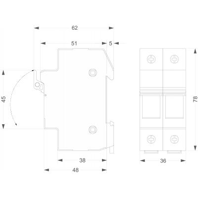 Rozłącznik bezpiecznikowy STI/32/2P 10x38 1000VDC OPATÓWEK (87.750)