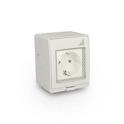 Gniazdo pojedyncze Schuko natynkowe GPNS IP55 /AQUA55/ OPATÓWEK (55.39)