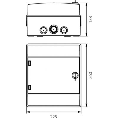 Rozdzielnica hermetyczna natynkowa 1x6 IP65 500VAC/1000VDC RH-6/UV 36.906 OPATÓWEK (36.906)