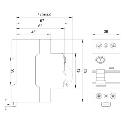 Wyłącznik różnicowoprądowy 1P+N 25A 30mA typ AC RCD/25A/2P 87.822 OPATÓWEK (87.822)