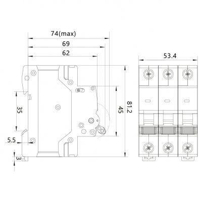 Wyłącznik nadprądowy 6kA 3P B20A OCB/B20/3P 87.630 OPATÓWEK (87.630)