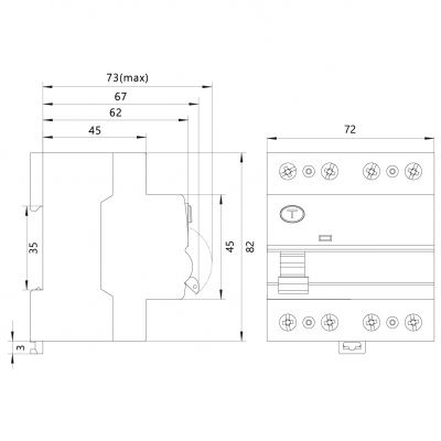 Wyłącznik różnicowoprądowy 3P+N 25A 30mA typ AC RCD/25A/4P 87.846 OPATÓWEK (87.846)