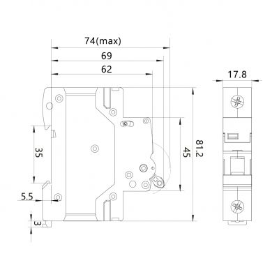 Rozłącznik izolacyjny modułowy 1P 63A DL 1P 63A FR/63A/1P 87.101 OPATÓWEK (87.101)