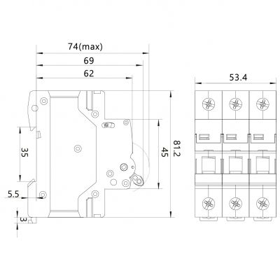 Rozłącznik izolacyjny modułowy 3P 63A DL 1P 63A FR/63A/3P 87.110 OPATÓWEK 87.110 OPATÓWEK (87.110)