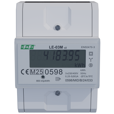 Licznik energii elektrycznej MODBUS RS-485 -trójfazowy ; MID LE-03M F&F (LE-03M)