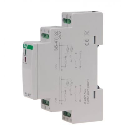 Przekaźnik bistabilny 230V 2Z BIS-411 2Z montaż na szynie DIN BIS-411-2Z F&F (BIS-411-2Z)