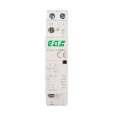 Stycznik modułowy montaż na szynie styki 1×Z+1×R 25A 24V DC ST25-11-24DC F&F (ST25-11-24DC)