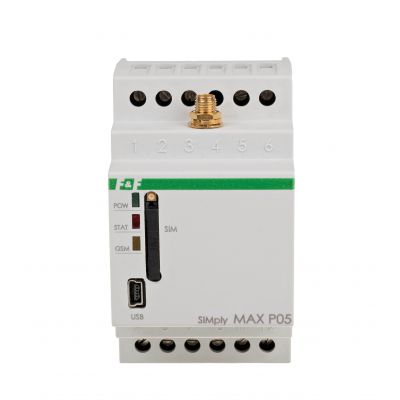 Przekaźnik zdalnego sterowania GSM - licznik impulsów i czasu pracy / załącz-wyłącz / funkcja alarm 230V 1Z SimplyMAX-P05 F&F (SimplyMAX-P05)