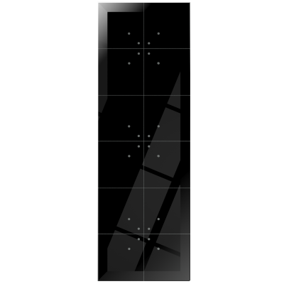 Dotykowy panel szklany potrójny 12 pól dotykowych czarny GP-444-B F&F (GP-444-B)