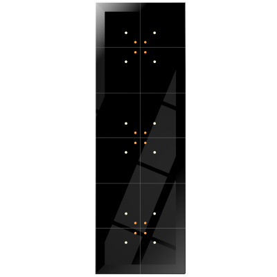 Dotykowy panel szklany potrójny 12 pól dotykowych czarny GP-444-B F&F (GP-444-B)