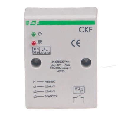 Mikroprocesorowy czujnik kolejności i zaniku faz montaz natablicowy,True RMS CKF-TRMS F&F (CKF-TRMS)
