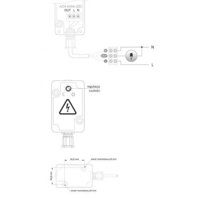 Automat zmierzchowy z wewnętrznym czujnikiem światłoczułym do załączania oświetlenia LED AZH-MINI-LED F&F (AZH-MINI-LED)