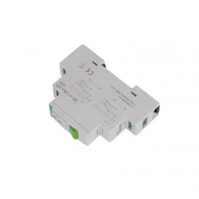 Przekaźnik bistabilny z przyciskiem do sterowania ręcznego pamięcią montaż na szynie DIN 230V z przekaźnikiem inrush 160A/20ms BIS-411BM-LED F&F (BIS-411BM-LED)