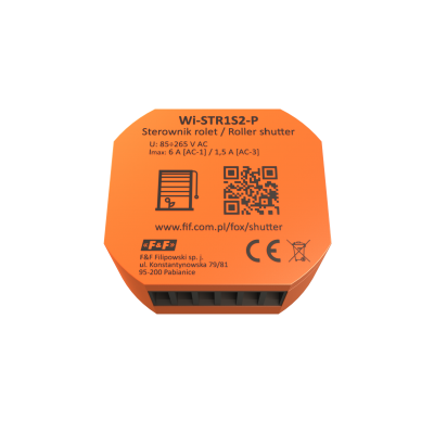 SHUTTER Dopuszkowy sterownik rolet Wi-Fi z silnikiem 230V WI-STR1S2-P F&F (WI-STR1S2-P)
